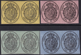 Spain 1855 Sc O5-8 España Ed 35-8 Official Set Pairs MH* Some Crazed Gum - Service
