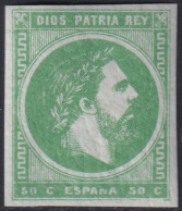 Spain 1875 Sc X6b España Ed 160p Carlist MLH* Bluish Paper Experts Mark - Carlisti