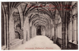 WORCESTER Cathedral, Cloisters - Frith 842 B - With Embossed Christmas Greeting - Worcester