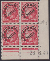 FRANCE PREOBLITERE N° 90** TYPE MAZELIN COIN DATE DU 28/3/47 - Precancels