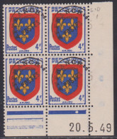 FRANCE PREOBLITERE N° 105** BLASON ANJOU COIN DATE DU 20/5/49 - Precancels