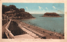 Saint Quay Portrieux - La Plage Et L'ile De La Comtesse - Cabines De Bain - Saint-Quay-Portrieux