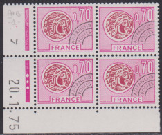 FRANCE PREOBLITERE N° 136** MONNAIE GAULOISE COIN DATE DU 20/1/75 - Precancels