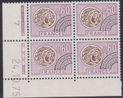 FRANCE PREOBLITERE N° 140** MONNAIE GAULOISE COIN DATE DU 24/10/75 - Precancels