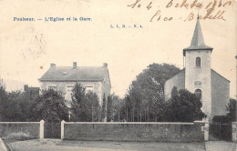 BELGIQUE - Poulseur - L'Eglise Et La Gare - Carte Postale Ancienne - Other & Unclassified