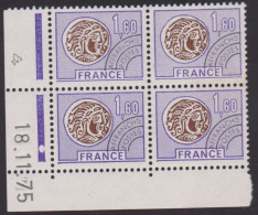 FRANCE PREOBLITERE N° 144** MONNAIE GAULOISE COIN DATE DU 18/11/75 - Precancels