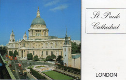 LONDON, ST PAULS CATHEDRAL, AUTOBUS, VOITURES COULEUR REF 7948 SGD - St. Paul's Cathedral