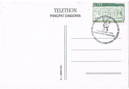 49835. Postal ANDORRA (Andorra Francesa) 1995. Vignette, Viñeta TELETHON - Covers & Documents