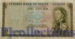 MALTA 1 POUND 1969 PICK 29a VF - Malte