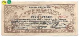 PHILIPPINES  ARMY Of The U. S. Of AMERICA  Free NEGROS  5 Pesos #712  Pr. NEUF - Philippines