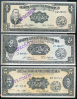 °°° SPECIMEN PHILIPINAS 1/2/5/10/20/50/100 PESOS 1949 (7) UNC °°° - Philippines