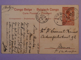 AK1 CONGO BELGE BELLE CARTE ENTIER SERIE 1 .N°26   1913 LEOPOLD A BOOM +BOMA + AFFRAN. INTERESSANT + - Stamped Stationery
