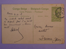AK1 CONGO BELGE BELLE CARTE ENTIER SERIE 1 .N°27 1918 BOMA  A  IRUMU + AFFRAN. INTERESSANT + - Entiers Postaux