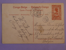 AK1 CONGO BELGE BELLE CARTE ENTIER SERIE 1 .N°28 1913 KARINGA  A  BELGIEN+ AFFRAN. INTERESSANT + - Stamped Stationery