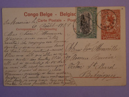 AK1 CONGO BELGE BELLE CARTE ENTIER SERIE 1 .N°37  1921  PETIT BUREAU  SAKANIA  A   BELGIEN +BANGALA +AFF. PLAISANT++ - Entiers Postaux