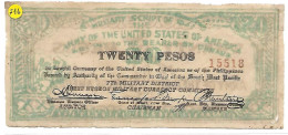 PHILIPPINES  ARMY Of The U. S. Of AMERICA  Free NEGROS  1943  ,  20 Pesos #716  PACIFIC SUD6OUEST , TB+ - Philippines