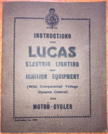 Motorcycle - Instructions For Lucas Electric Lighting And Ignition Equipment - Tools