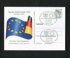 "BUNDESREPUBLIK DEUTSCHLAND" 1993, Privatpostkarte "Europa Ist Eins", SSt. "Bonn" (10732) - Privatpostkarten - Gebraucht