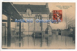 Rare CPA 49 LES PONTS DE CÉ SORGES Inondations 1910 L'Ecole Libre Inondée Par L'Authion - Les Ponts De Ce
