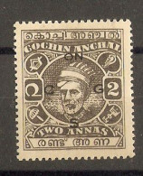 Inde, Cochin 1944 - King Rani Varna II, 2 Annas - MLH - Service - Official - Cochin