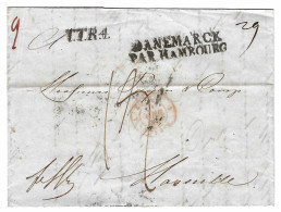 1844 - Letter From Copenhague To Marseille - T.T.R.4 +" Fr.Hb " + DANEMARCK / PAR HAMBOURG - ...-1851 Vorphilatelie