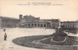 FRANCE - 78 - St Germain En Laye - L'amour Et La Folie - L'église La Gare Et La Mairie - Carte Postale Ancienne - St. Germain En Laye (Kasteel)