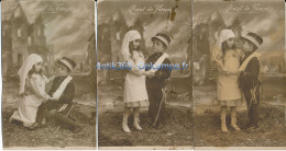 Série De 5 CPA WW1 Patriotiques Coeur De Française Enfants Soldat Et Infirmière Guerre 14-18 Editeur Idéa - Patriotic