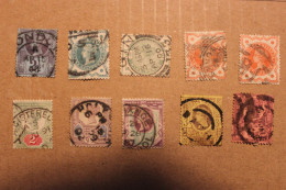 Lot De 10 Timbres Grande-bretagne Reine Victoria Dont Neuf Différents - Used Stamps