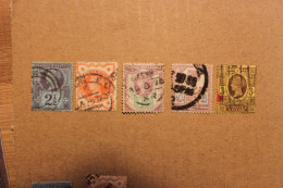 Lot De 5 Timbres Grande-bretagne Reine Victoria Tous Différents - Used Stamps