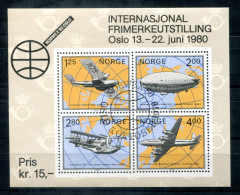 NORWEGEN Block 2, Bl.2 Spec.FD Canc. - Flugzeug, Zeppelin, Plane, Avion - NORWAY / NORVÈGE - Blocks & Sheetlets