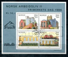 NORWEGEN Block 6, Bl.6 Spec.FD Canc. - Arbeitsleben, Work Life, La Vie De Travail - NORWAY / NORVÈGE - Blocks & Sheetlets