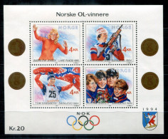 NORWEGEN Block 12, Bl.12 Mnh - Olympiasieger, Olympic Champions Olympique - NORWAY / NORVÈGE - Blokken & Velletjes