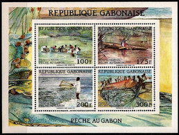 (034) Gabon / Rep Gabonaise  1991 Fishing Sheet / Bf / Bloc Poissons / Fische  ** / Mnh  Michel BL 69 - Gabon (1960-...)