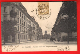 GLF-03  Neuchâtel Rue Des Beaux-Arts Et Eglise Catholique. Circ. 1905 - Neuchâtel