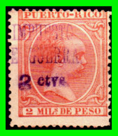 ESPAÑA COLONIAS ESPAÑOLAS ( PUERTO RICO ) SELLO - AÑO 1890 – 1897 ALFONSO XIII 2 Ct DE PESO  IMPUESTO DE GUERRA - Puerto Rico