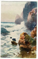 Carte Illustrée H. B. Wimbush - Cornish Cliffs - Vagues, Rochers, Bord De Mer - Circ 1918, Hopital Bouville, Berck-Plage - Wimbush