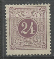 Suède - Schweden - Sweden Taxe 1874 Y&T N°T7A - Michel N°P7 Nsg - 24ö Chiffre - Postage Due