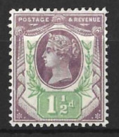 GB...QUEEN VICTORIA..(1837.-01...)..." 1887..".....SURFACE PRINTED....1 & HALFd.....SG198........MH.. - Neufs