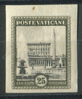 VATICANO 1933 GIARDINI E MEDAGLIONI 25 C. N.D. SASSONE N. 23C ** MNH F.TO A. DIENA - Ungebraucht