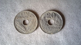 2x 20  Centimes 1943 - 20 Centimes
