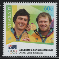 Australia 2012 MNH Sc 3748 60c Jensen, Outteridge Men's 49er Class Sailing Gold Medalist - Mint Stamps