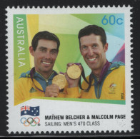 Australia 2012 MNH Sc 3751 60c Belcher, Page Men's 470 Class Sailing Gold Medalist - Mint Stamps