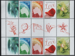 Australia 2013 MNH Sc 3844a 60c Flowers, Map, Leaves Gutter - Mint Stamps