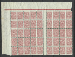 Russland Russia 1911 Michel 65 I A A (First Printing /Erstauflagen) MNH As 45-block With Gutter - Unused Stamps