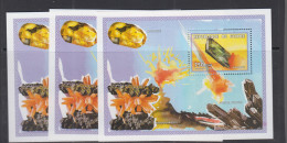 MINERALS - GUINEE REP  - 1999 - MINERALS SET OF 3 SPECIAL SOUVENIR SHEETS MINT NEVER HINGED - Minéraux