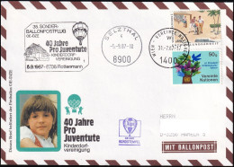 UNO WIEN 1987 Ballonpost Bordstempel OE-DZE - Covers & Documents