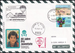 UNO WIEN 1987 Ballonpost Bordstempel OE-KZM - Covers & Documents