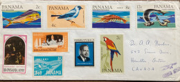 PANAMA 1966, COVER USED TO CANADA, 9 STAMP, BIRD, FISH, CHRISTMAS, AEROPLANE, DAG HAMMARSKJOLD, PANAMA CITY CANCEL. - Panama