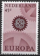 Plaatfout Punt In De Dwarsbalk Van De A (zegel 7) In 1967 Europa CEPT 45 Ct Gewoon Papier NVPH 883 PM 3 Postfris - Plaatfouten En Curiosa