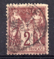FRANCE / N° 85- 2c BRUN-ROUGE OBLITERE - 1876-1898 Sage (Tipo II)
